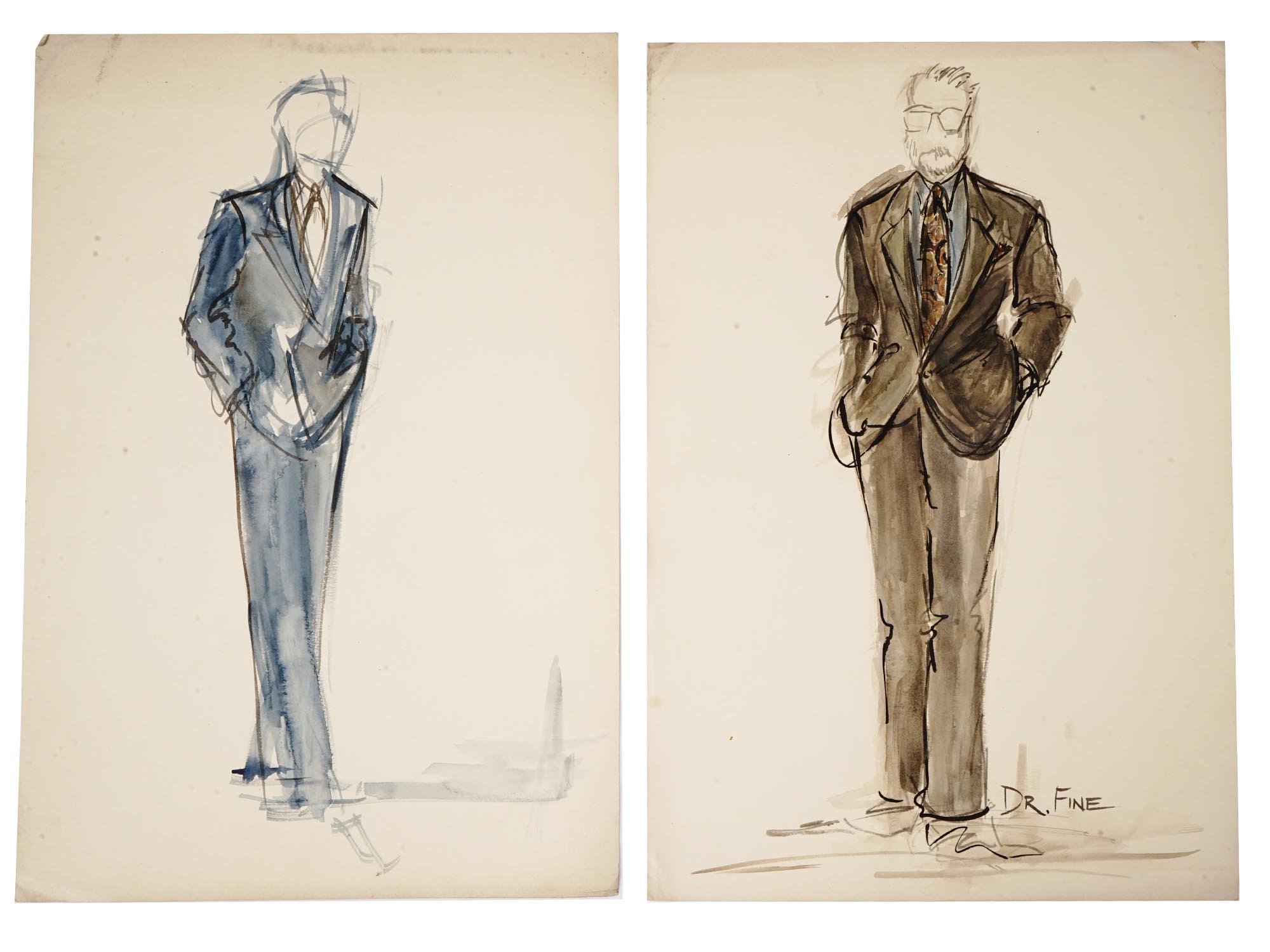 MALE COSTUME DESIGN PAINTINGS SIGNED BY T DORMAN PIC-1